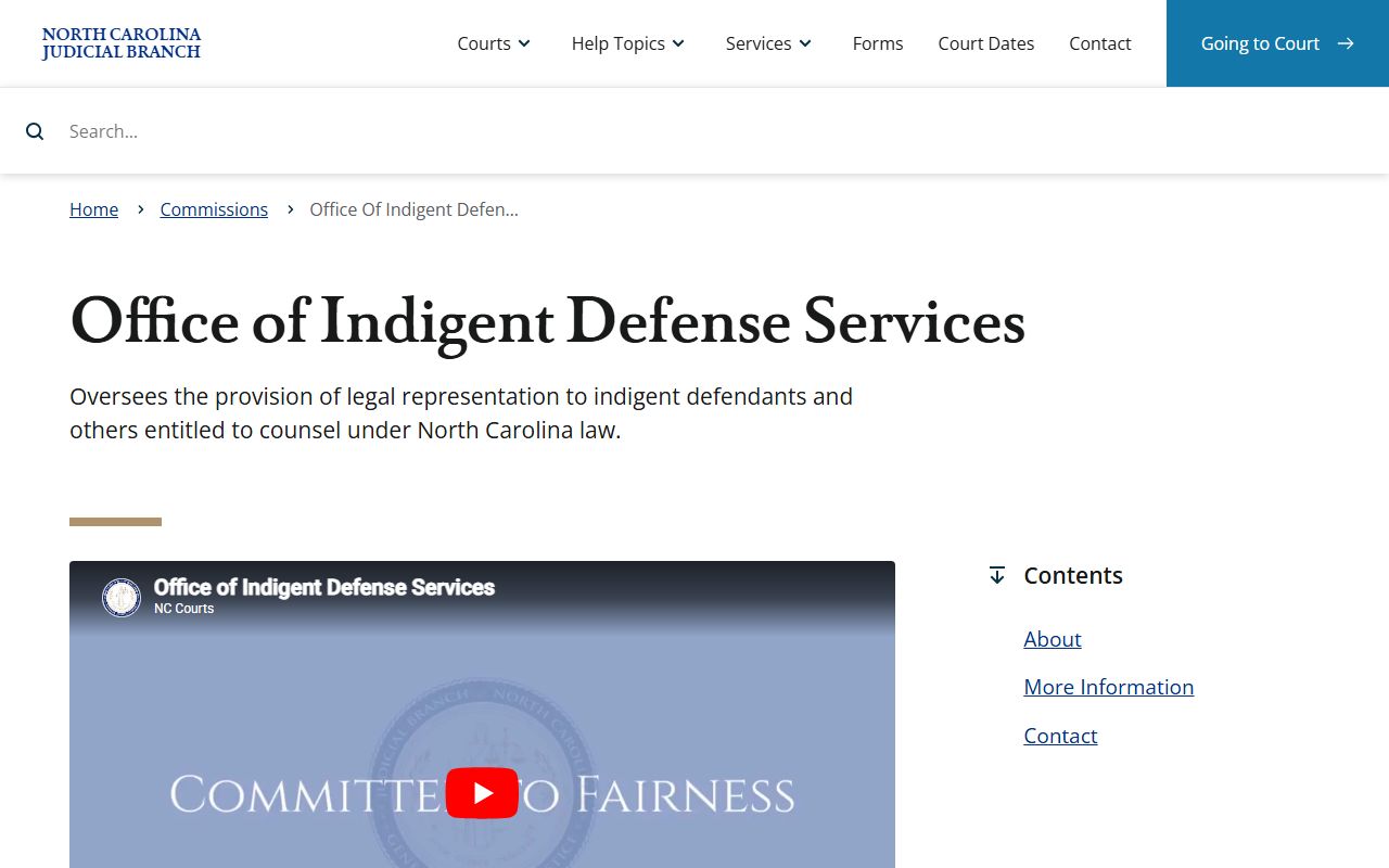 Hyde County Clerk of Superior Court indigent defense source
