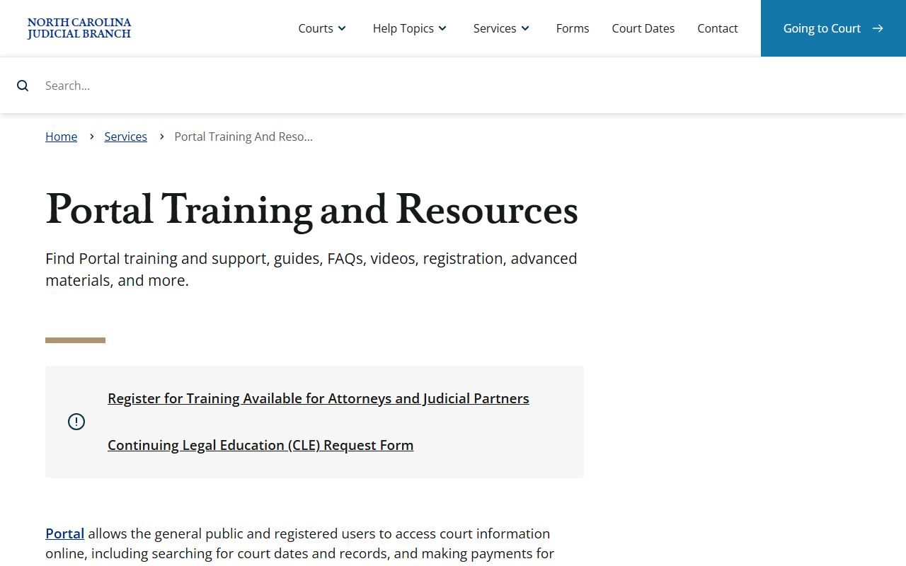 Hyde County court dockets Portal training and hearing search