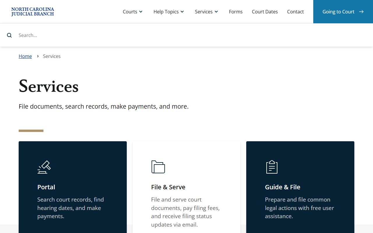 Hyde County court records NC Judicial Branch services