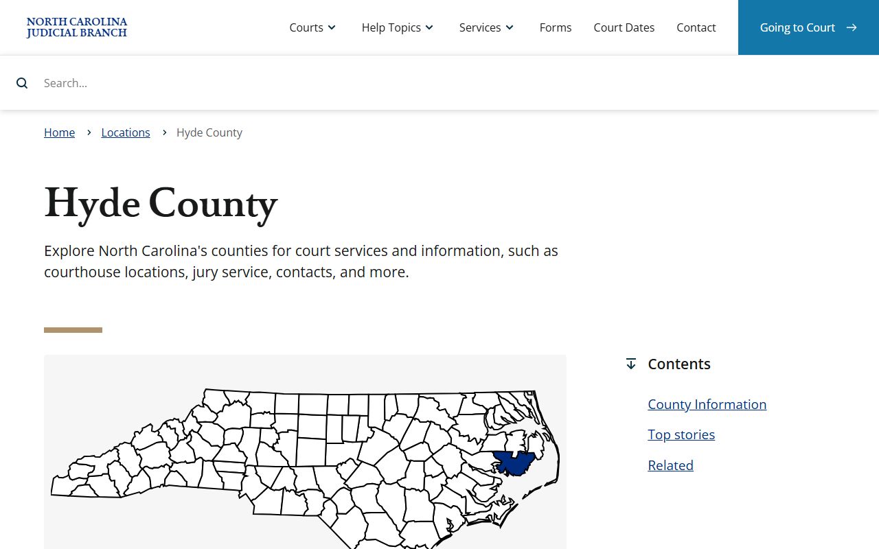 Hyde County court records landing page