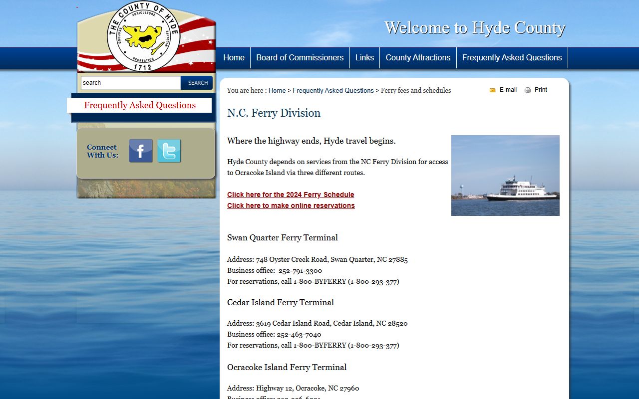 Hyde County court records ferry planning source