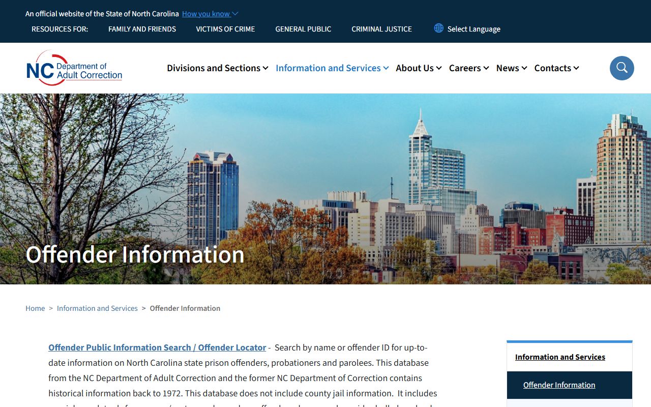 Hyde County inmate records NC DAC offender search