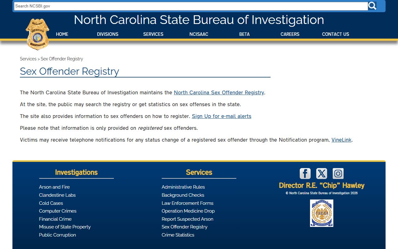 Hyde County inmate records NCSBI sex offender registry source