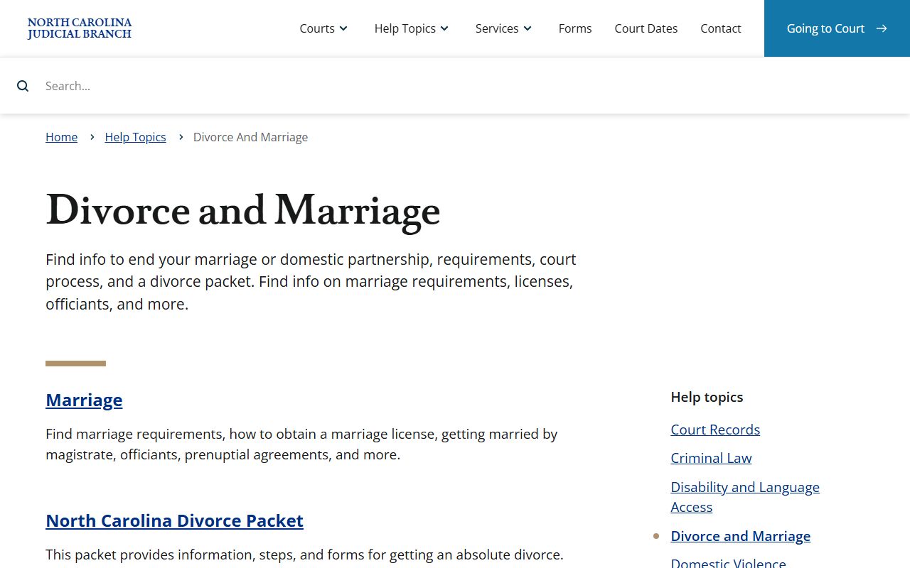 Hyde County divorce records NC Courts divorce and marriage source