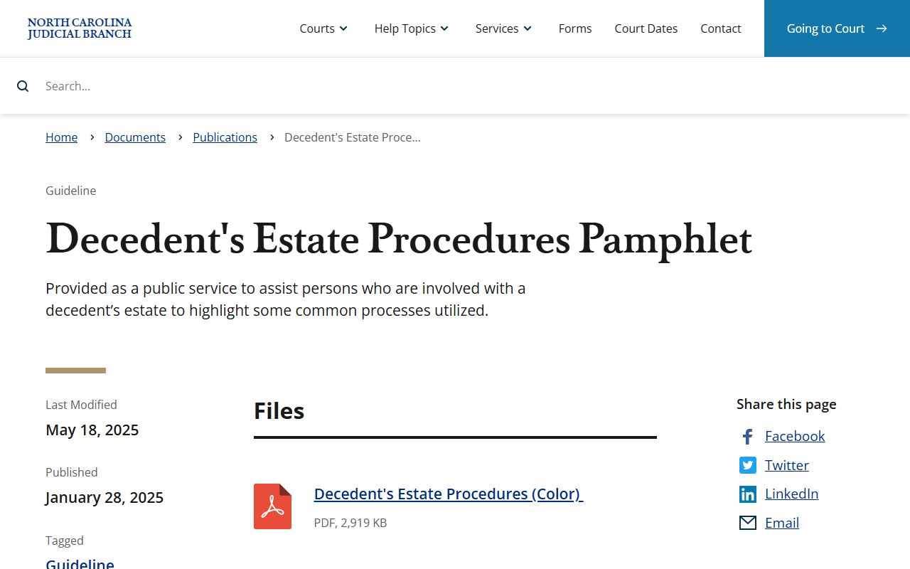 Hyde County probate records decedent estate procedures source